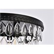 Elegant Lighting Nordic 3 Lights Iron and Crystal Flush Mount in Black