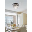 Elegant Lighting Nordic 3 Lights Iron and Crystal Flush Mount in Black