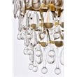 Elegant Lighting Nordic 3 Lights Iron and Crystal Flush Mount in Brass