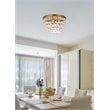 Elegant Lighting Nordic 3 Lights Iron and Crystal Flush Mount in Brass