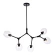 Elegant Lighting Cavoli 5 Lights Iron and Glass Chandelier in Black