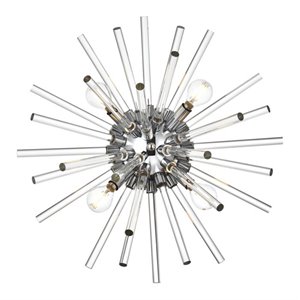 Elegant Lighting Sienna 18&quot Iron and Crystal Rod Wall Sconce in Chrome