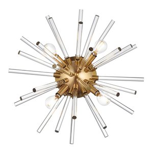 Elegant Lighting Sienna 18&quot Iron and Crystal Rod Wall Sconce in Gold