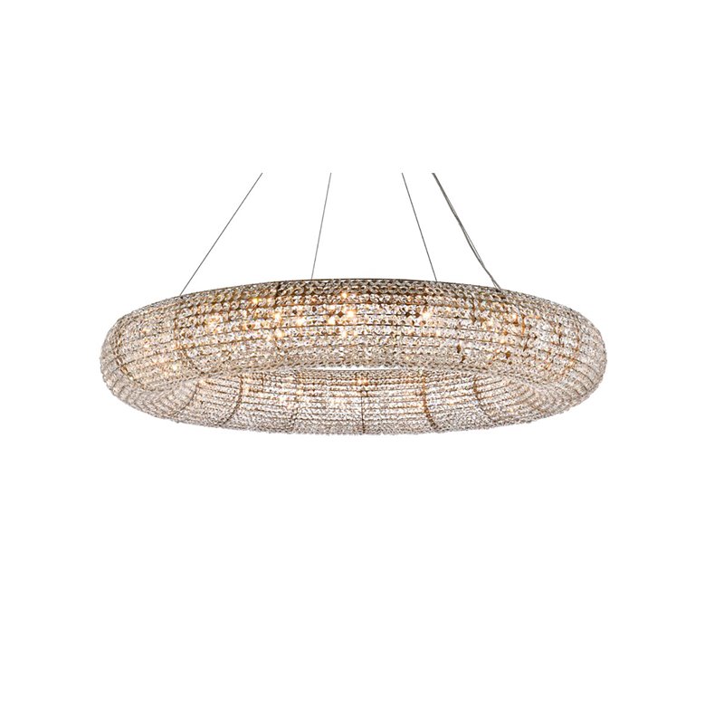 Elegant Lighting Paris 20 Lights Iron and Crystal Royal Cut Chandelier in Brass