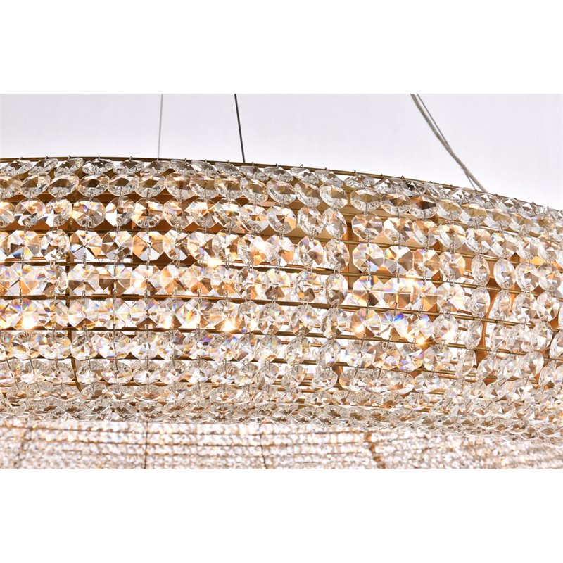 Elegant Lighting Paris 20 Lights Iron and Crystal Royal Cut Chandelier in Brass