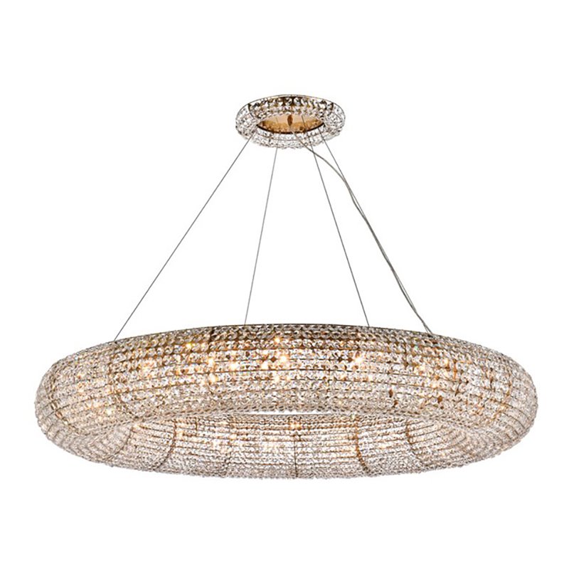 Elegant Lighting Paris 20 Lights Iron and Crystal Royal Cut Chandelier in Brass