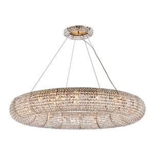 Elegant Lighting Paris 20 Lights Iron and Crystal Royal Cut Chandelier in Brass