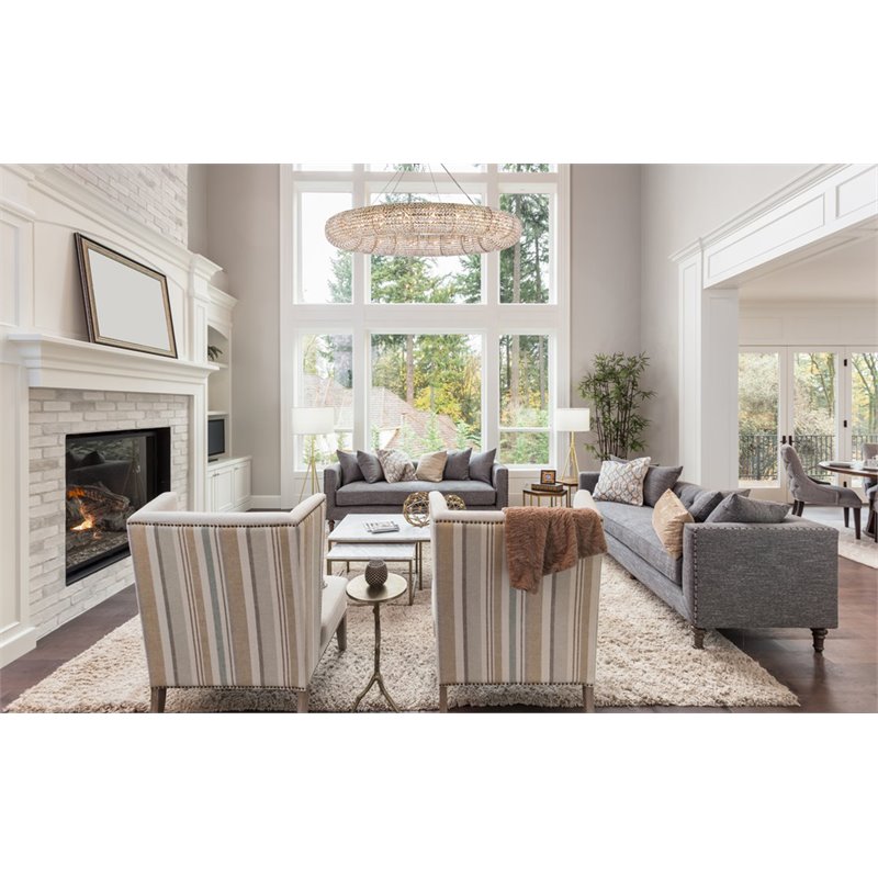 Elegant Lighting Paris 24 Lights Iron and Crystal Royal Cut Chandelier in Brass