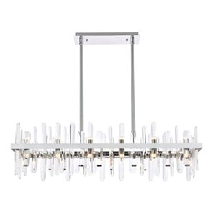 Elegant Lighting Serena 42&quot Rectangle Iron and Crystal Chandelier in Chrome