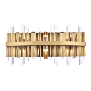 Elegant Lighting Serena 24&quot Iron and Crystal Bath Sconce in Satin Gold
