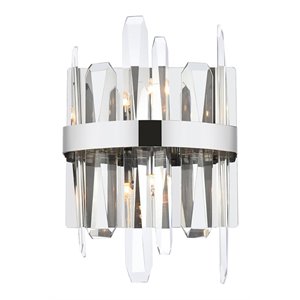 Elegant Lighting Serena 8&quot Iron and Crystal Bath Sconce in Chrome