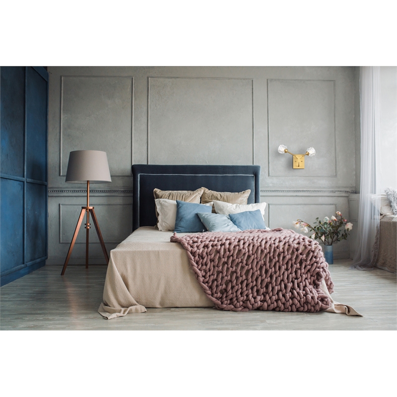 Elegant Lighting Zayne 2-Light Modern Crystal Wall Sconce in Gold