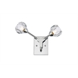 Elegant Lighting Zayne 2-Light Crystal/Iron Wall Sconce in Chrome