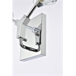 Elegant Lighting Zayne 2-Light Crystal/Iron Wall Sconce in Chrome