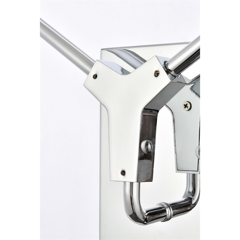 Elegant Lighting Zayne 2-Light Crystal/Iron Wall Sconce in Chrome