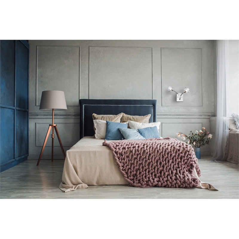 Elegant Lighting Zayne 2-Light Crystal/Iron Wall Sconce in Chrome