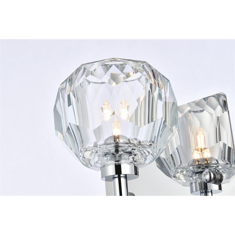 Elegant Lighting Graham 1-Light Crystal/Iron Wall Sconce in Chrome