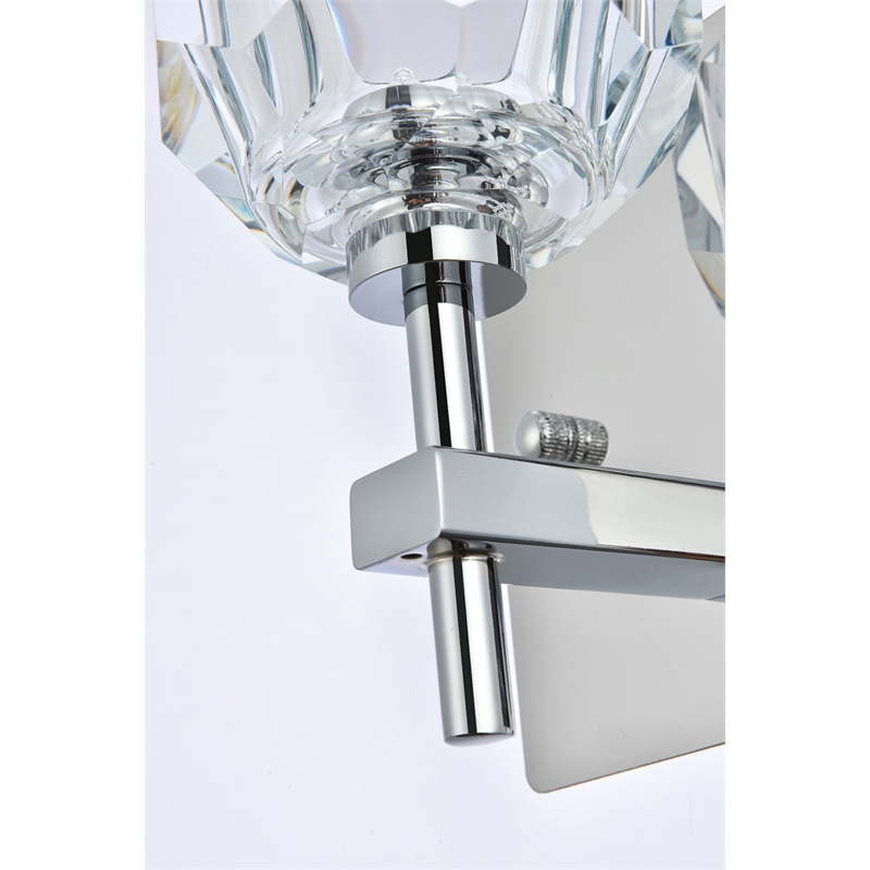 Elegant Lighting Graham 1-Light Crystal/Iron Wall Sconce in Chrome