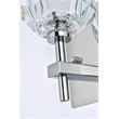 Elegant Lighting Graham 1-Light Crystal/Iron Wall Sconce in Chrome