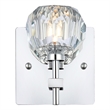 Elegant Lighting Graham 1-Light Crystal/Iron Wall Sconce in Chrome
