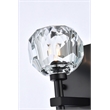 Elegant Lighting Graham 1-Light Crystal/Iron Wall Sconce in Black
