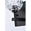 Elegant Lighting Graham 1-Light Crystal/Iron Wall Sconce in Black