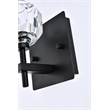 Elegant Lighting Graham 1-Light Crystal/Iron Wall Sconce in Black
