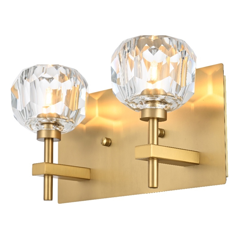 Elegant Lighting Graham 2-Light Modern Crystal Wall Sconce in Gold