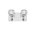 Elegant Lighting Graham 2-Light Crystal/Iron Wall Sconce in Chrome