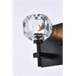 Elegant Lighting Graham 2-Light Crystal/Iron Wall Sconce in Black