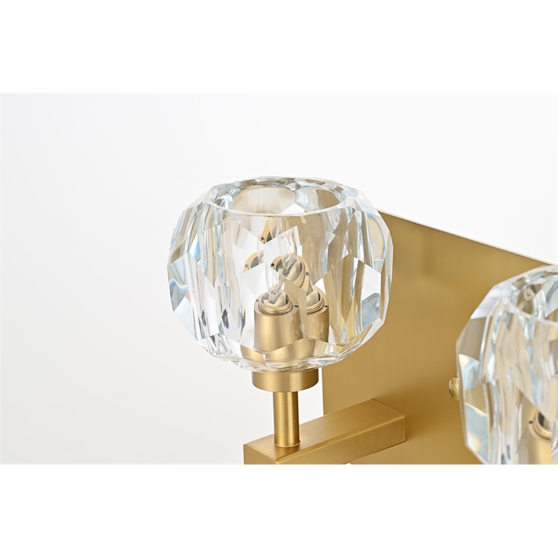 Elegant Lighting Graham 3-Light Modern Crystal Wall Sconce in Gold