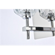 Elegant Lighting Graham 3-Light Crystal/Iron Wall Sconce in Chrome