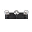 Elegant Lighting Graham 3-Light Crystal/Iron Wall Sconce in Black