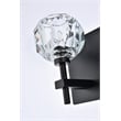 Elegant Lighting Graham 3-Light Crystal/Iron Wall Sconce in Black