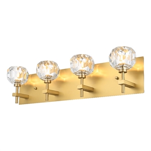 Elegant Lighting Graham 4-Light Modern Crystal Wall Sconce in Gold
