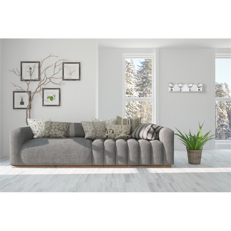 Elegant Lighting Graham 4-Light Crystal/Iron Wall Sconce in Chrome