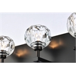 Elegant Lighting Graham 4-Light Crystal/Iron Wall Sconce in Black