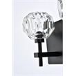 Elegant Lighting Graham 4-Light Crystal/Iron Wall Sconce in Black