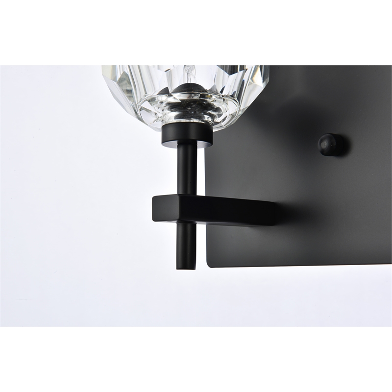 Elegant Lighting Graham 4-Light Crystal/Iron Wall Sconce in Black
