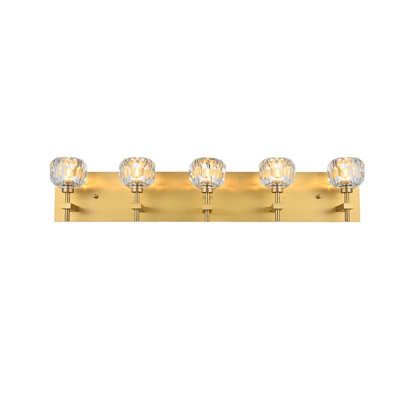 Elegant Lighting Graham 5-Light Modern Crystal Wall Sconce in Gold