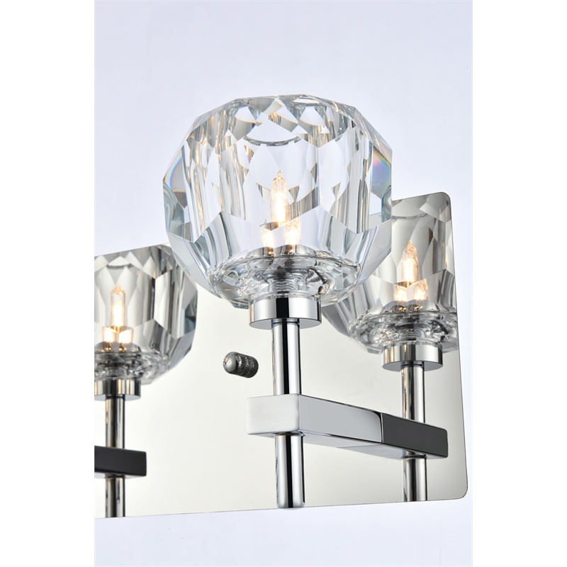 Elegant Lighting Graham 5-Light Crystal/Iron Wall Sconce in Chrome