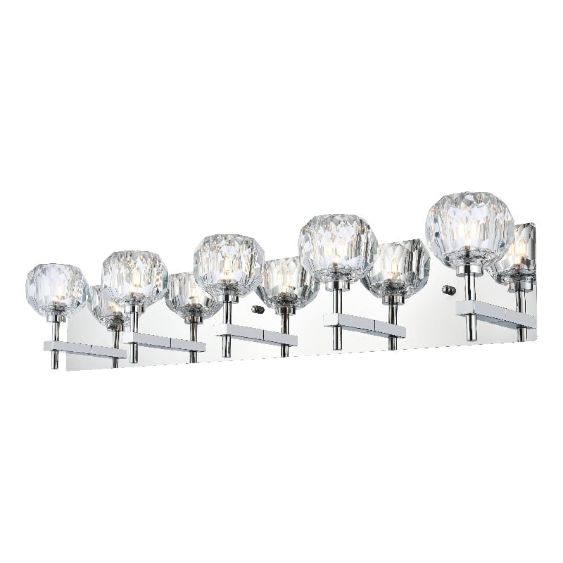 Elegant Lighting Graham 5-Light Crystal/Iron Wall Sconce in Chrome