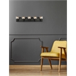 Elegant Lighting Graham 5-Light Crystal/Iron Wall Sconce in Black