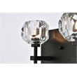 Elegant Lighting Graham 5-Light Crystal/Iron Wall Sconce in Black