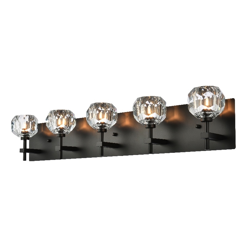 Elegant Lighting Graham 5-Light Crystal/Iron Wall Sconce in Black