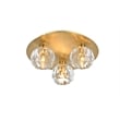 Elegant Lighting Graham 3-Light Crystal/Iron Ceiling Lamp in Gold