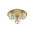 Elegant Lighting Graham 3-Light Crystal/Iron Ceiling Lamp in Gold