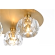 Elegant Lighting Graham 3-Light Crystal/Iron Ceiling Lamp in Gold