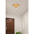 Elegant Lighting Graham 3-Light Crystal/Iron Ceiling Lamp in Gold