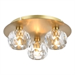Elegant Lighting Graham 3-Light Crystal/Iron Ceiling Lamp in Gold